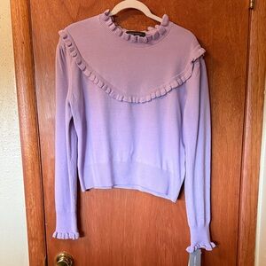 French Connection Lilac Ruffle Blouse